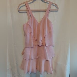 Pink Ruffled Sleeveless Dress